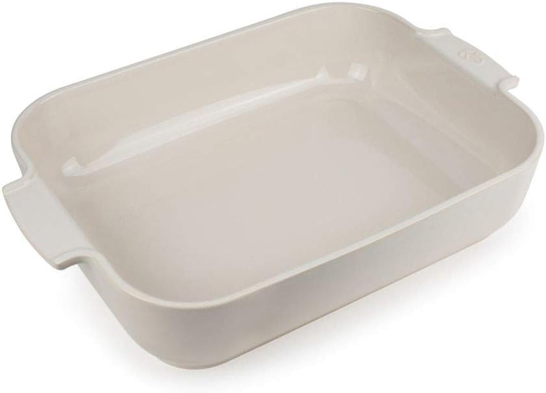 Peugeot Appolia Rechteckige Auflaufform Mit Griffen, Keramik, Schiefer / Grau, 8,3X40,5X27,2 Cm, Fassungsvermögen: Ca. 4 L, 60022 Forme og bakker til bagning Naty Shop Ecru