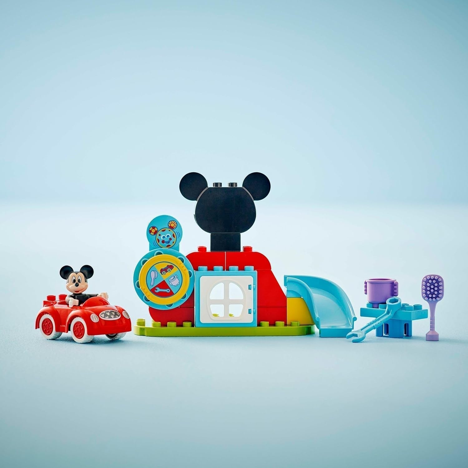 LEGO DUPLO - Disney Mickey's Clubhouse și mașină - jucărie educativă pentru preșcolari - set de construcție cu 2 minifigurine, inclusiv Mickey Mouse și Computer Toodles - idee de cadou pentru băieți și fete de la 2 ani 10454 Seturi de constructie Besuche den LEGO-Store