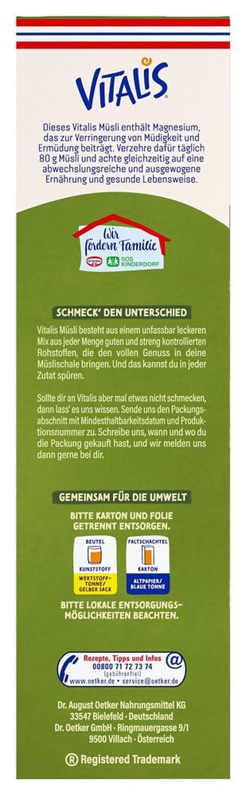 Dr. Oetker Vitalis Classic Crispy Mysli: Stor pakke sprød morgenmadsmüsli med rosiner, 1 pakke, 1,5 kg