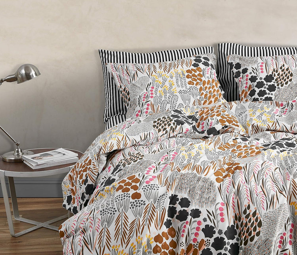MARIMEKKO Queen Sengesæt, Bomuld Percale Sengetøj med matchende pudebetræk, Husindretning året rundt (Pieni Letto, Multicolor, Queen Size Seng) Naty Shop dyner og dyner