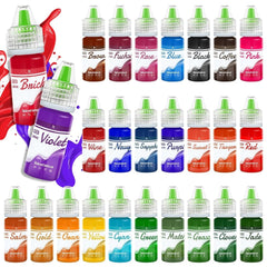 Fettlösliche Lebensmittelfarbe Für Schokolade - 26 Farben Ölbasis Lebensmittelfarben Für Fondant, Torten Dekoration, Backen - Flüssige Food Coloring Für Kakaobutter, Buttercream, Kuchen - 6Ml Je Naty Shop 6 Ml (26Er Pack)