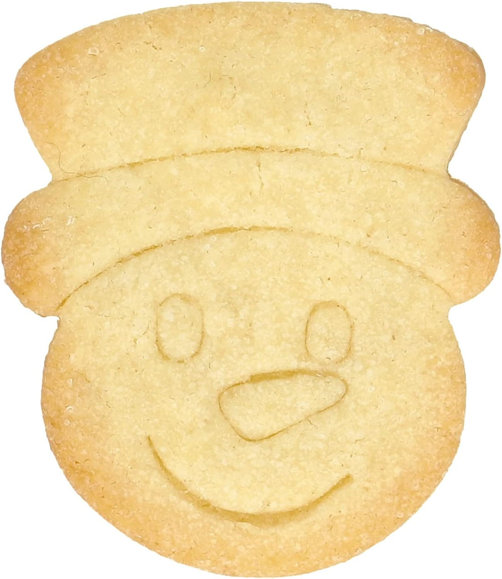 Birkmann, Formă de biscuiți cu cap de om de zăpadă, pentru decuparea și decorarea biscuiților, marțipan și fondant, oțel inoxidabil, lavabilă în mașina de spălat vase, 6 cm