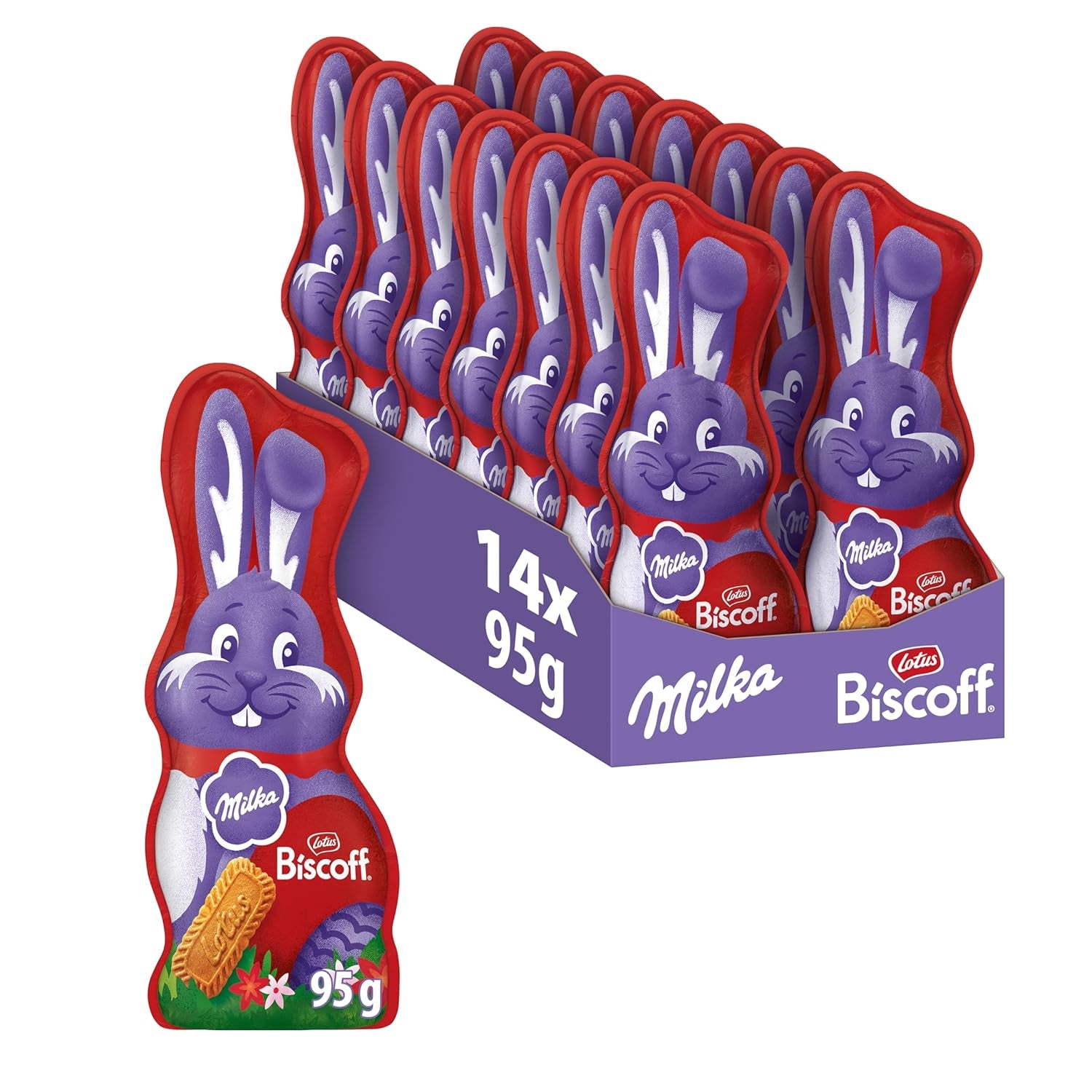 Milka Smiling Bunny Biscoff – delikat påskehare med chokolade og stykker af Lotus Biscoff-kiks – 95g