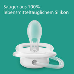 Suzete Philips AVENT ultra air - pachet de 4 suzete fără BPA, respirabile, pentru bebeluși între 0 și 6 luni, inclusiv cutie de transport și sterilizare, culoare soare/curcubeu (model SCF085/65)