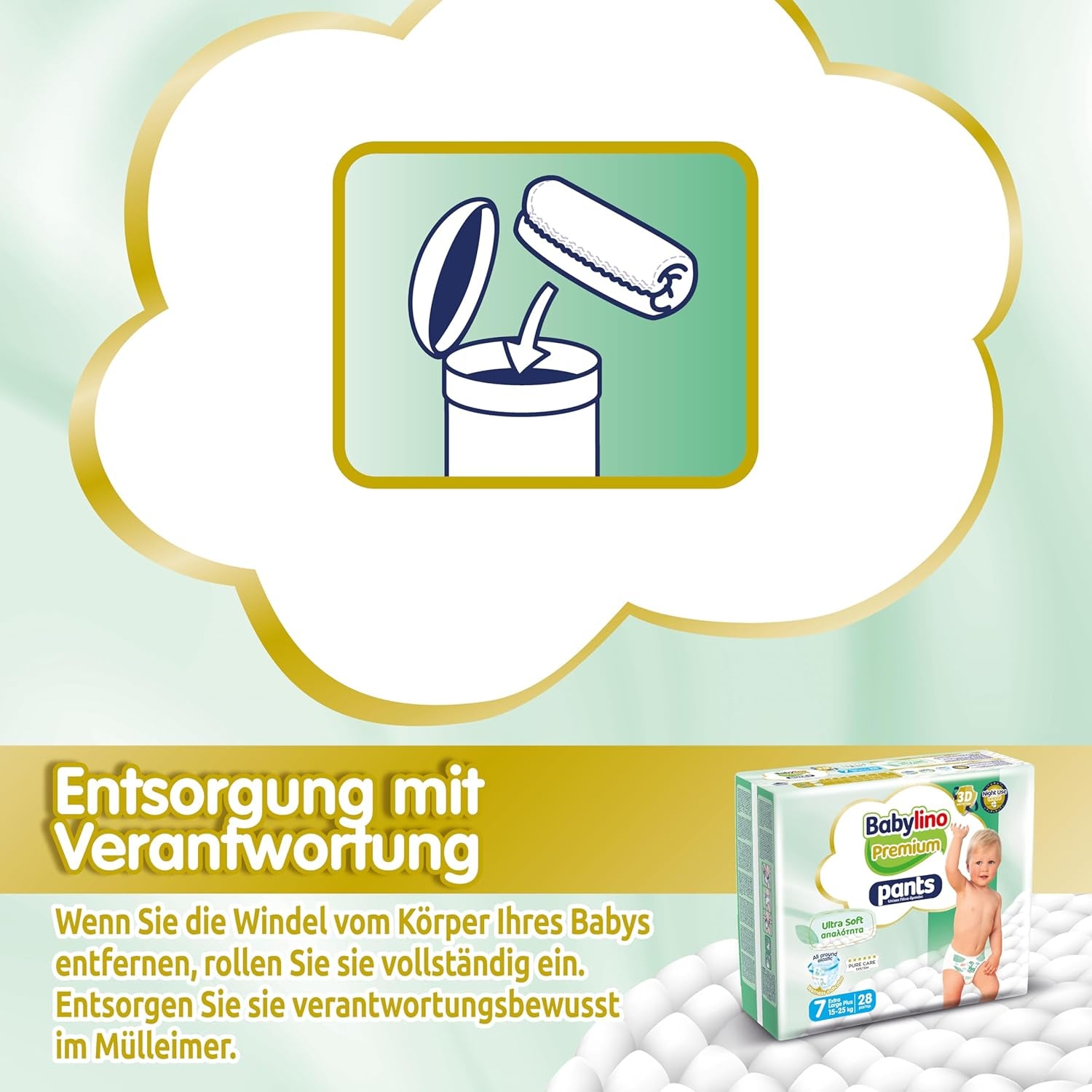 Premium bukser, størrelse 7, Ultra Soft Filter, XL Plus (15-25 kg), 28 stk.