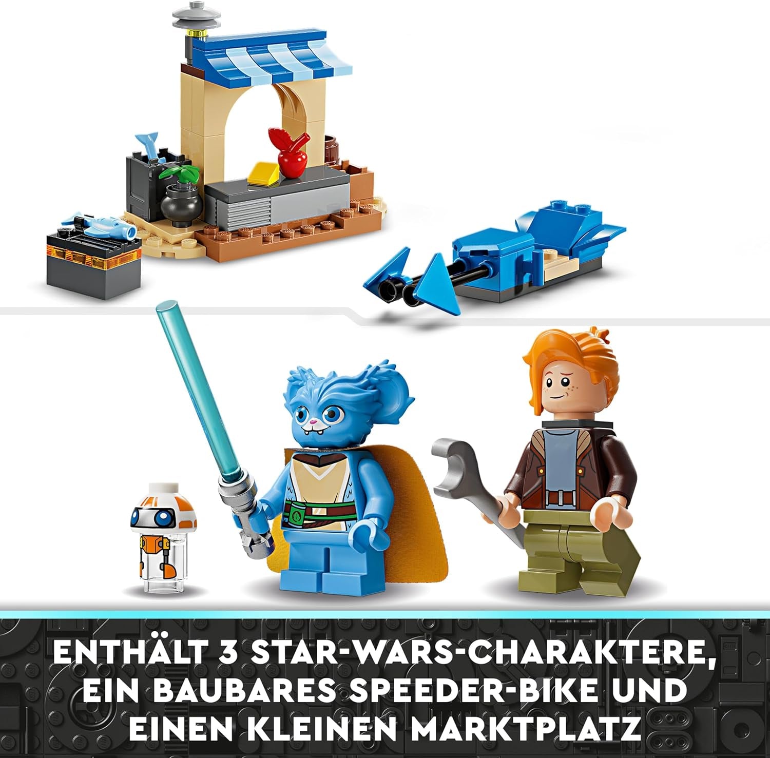 LEGO Star Wars: The Adventures of the Young Jedi Crimson Firehawk, startsæt til børn med bygbart rumskib, speedercykel og 3 figurer, gave til drenge og piger 4 år gamle 75384 byggesæt Besuche den LEGO-Store