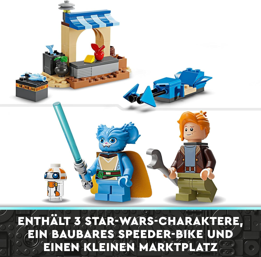 LEGO Star Wars: The Adventures of the Young Jedi Crimson Firehawk, startsæt til børn med bygbart rumskib, speedercykel og 3 figurer, gave til drenge og piger 4 år gamle 75384 byggesæt Besuche den LEGO-Store