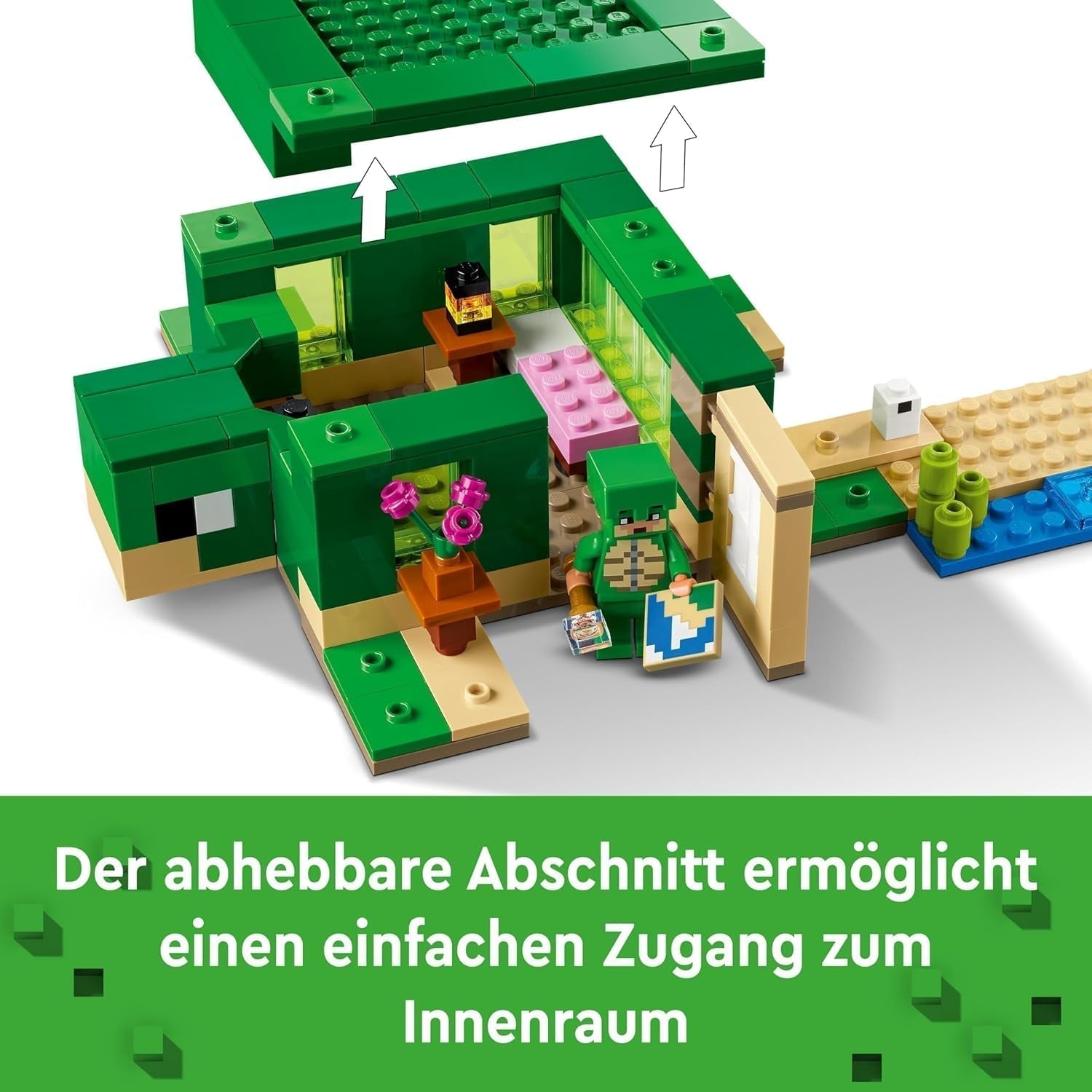LEGO Minecraft The Turtle Beach House Legetøjshus med tilbehør til piger og drenge fra 8 år, sæt med dyr og figurer fra videospillet, gave til gamere 21254 Byggesæt Besuche den LEGO-Store