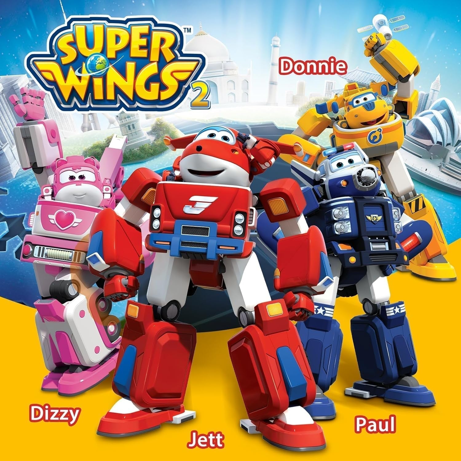 SUPER WINGS - KONVERTIBEL ROBOTKØRETØJ "PAUL'S CRUISER" 18 Cm + 1 FIGUR 5 Cm - Transform-A-Bots legetøjsbil og fly fra den animerede serie - Legetøj til børn over 3 år Actionfigurer Naty Shop