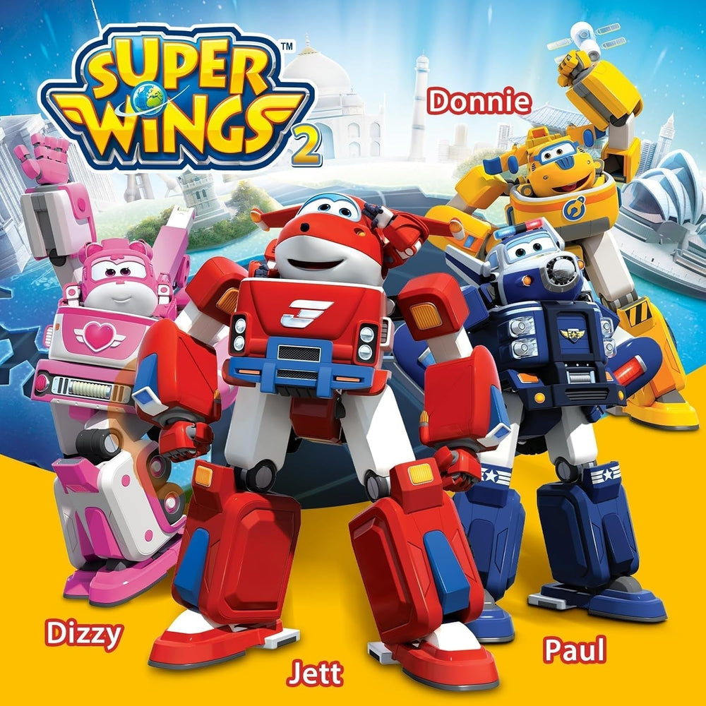 SUPER WINGS - KONVERTIBEL ROBOTKØRETØJ "PAUL'S CRUISER" 18 Cm + 1 FIGUR 5 Cm - Transform-A-Bots legetøjsbil og fly fra den animerede serie - Legetøj til børn over 3 år Actionfigurer Naty Shop
