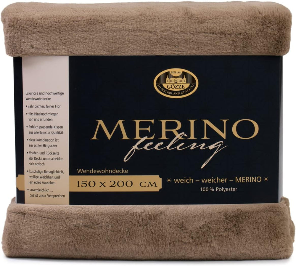 Gözze - Komfortabelt tæppe, vendbart, høj densitet 600 G/M², 150 X 200 Cm - Mørkegrønne senge og tæpper Besuche den Gözze-Store Taupe 150 X 200 Cm