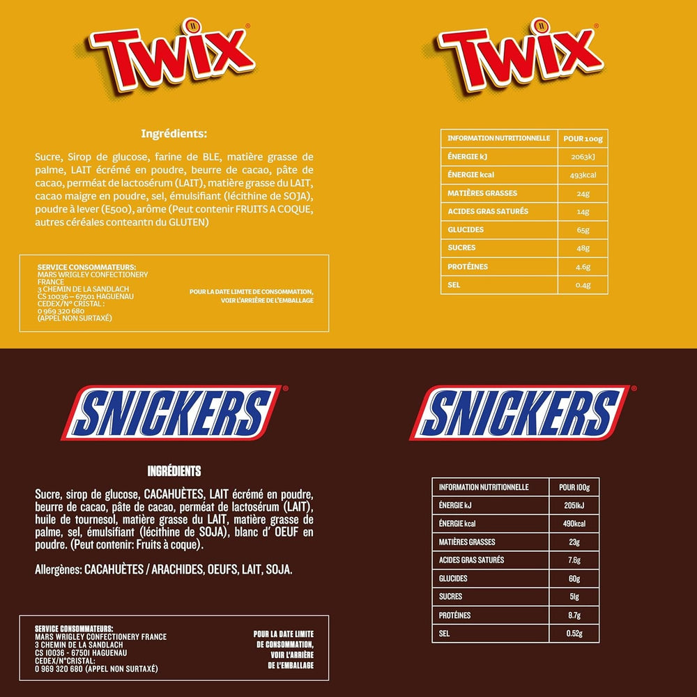 Pliculețe mixte Minis, Snickers, Bounty, Twix, Milky Way, pachet vrac de ciocolată, un pachet (1 x 400 g) (pachet de 5)
