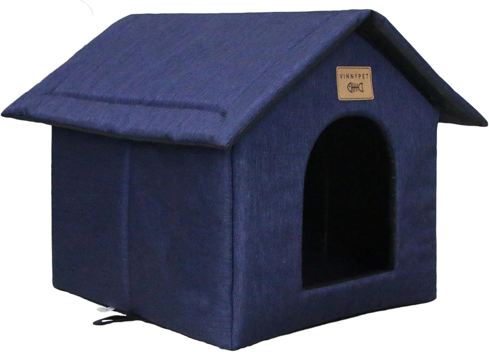 Katzenhaus Für Draußen Winterfest Wasserdicht Wetterfester Katzenhöhle Haustierhaus mit Katzenmatte Warm Hundehöhle Waschbar Hundehaus Tierheim Für Streuner Haustiere 35x30x35cm
