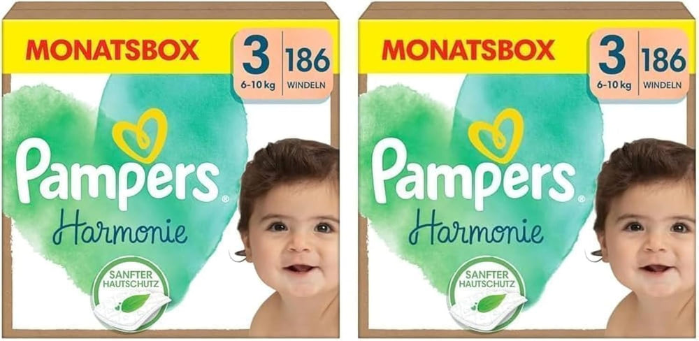 Pampers Harmony bleer størrelse 1, 180 bleer, 2kg-5kg, skånsom hudbeskyttelse med 100% Pampers beskyttelse