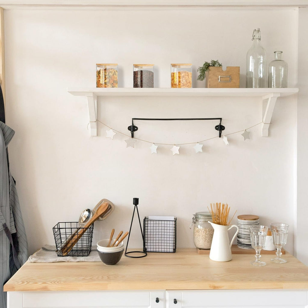 Borcane de depozitare Relaxdays cu capace din bambus, set de 3, borcane pătrate din sticlă, 900 ml, etanșe, transparente/naturale Cutii depozitare alimente Naty Shop