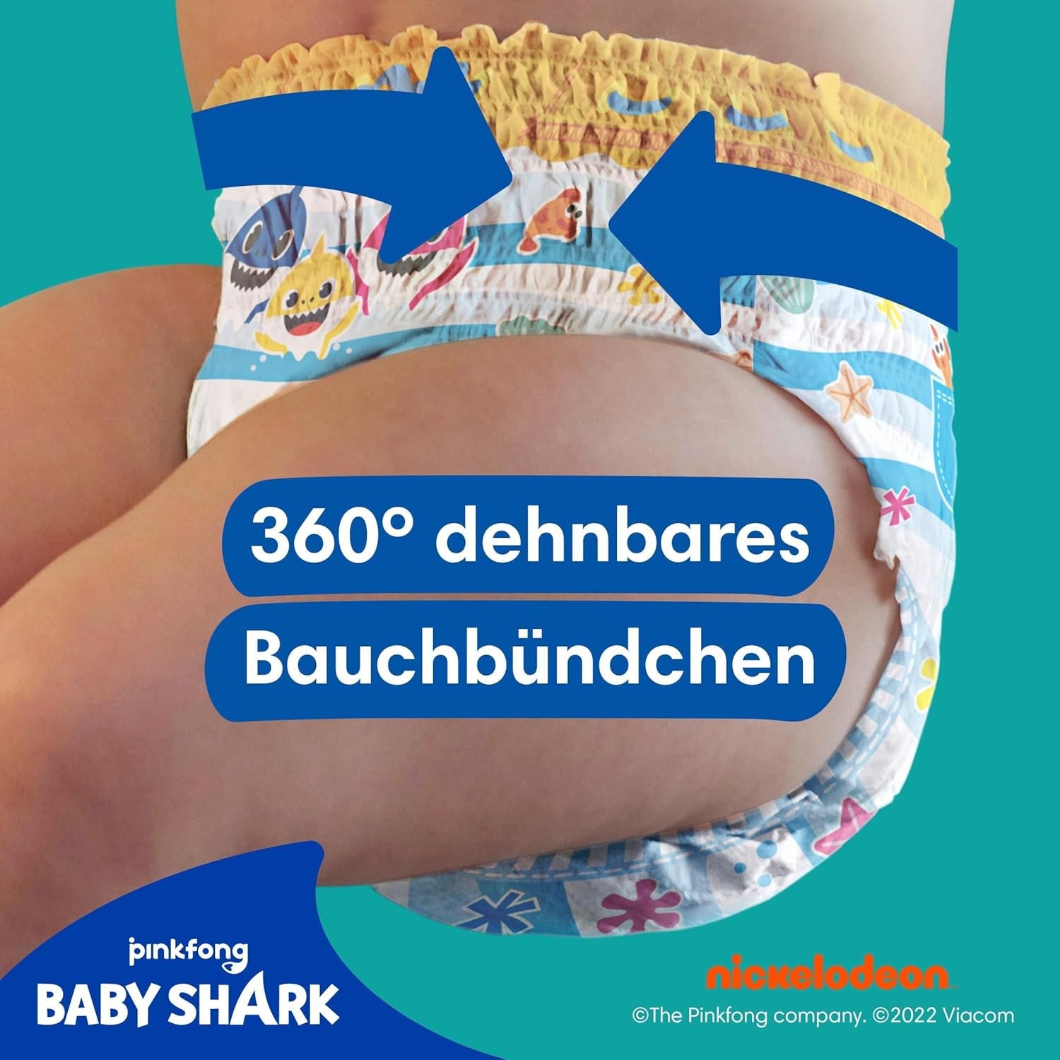 Pampers Størrelse 5-6 Splashers Baby Shark Limited Edition 10 Pack Engangs svømmebleer til sikker vandbeskyttelse