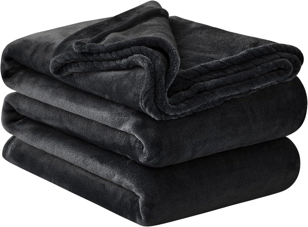 Aisbo Cuddly Blanket Fluffy Blanket Grey - Fleece Blanket 150X200 Cm XL Warm Sofa Blanket, Cosy Living Blanket Light Grey Soft As Living Room Blanket Couch Blanket For Winter Paturi si Cuverturi Besuche den Aisbo-Store Negru 220 X 240 Cm