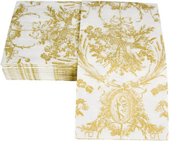Șervețele de toaletă romantice, culori aurii, 15 bucăți per pachet