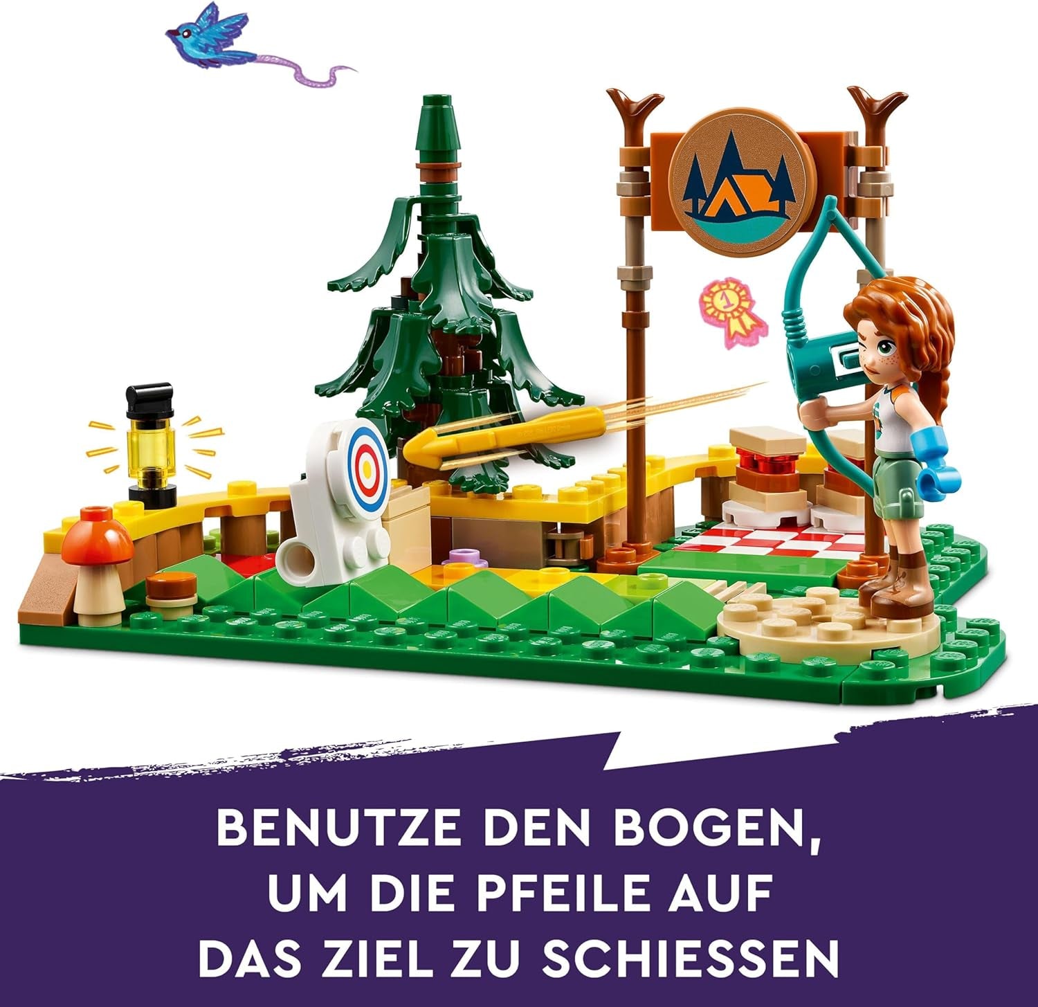LEGO Friends Bueskydning på Adventure Camp Kids Byggelegetøj med bue og pil, 2 figurer og en vask, til piger og drenge i alderen 6+ 42622 Byggesæt Besuche den LEGO-Store