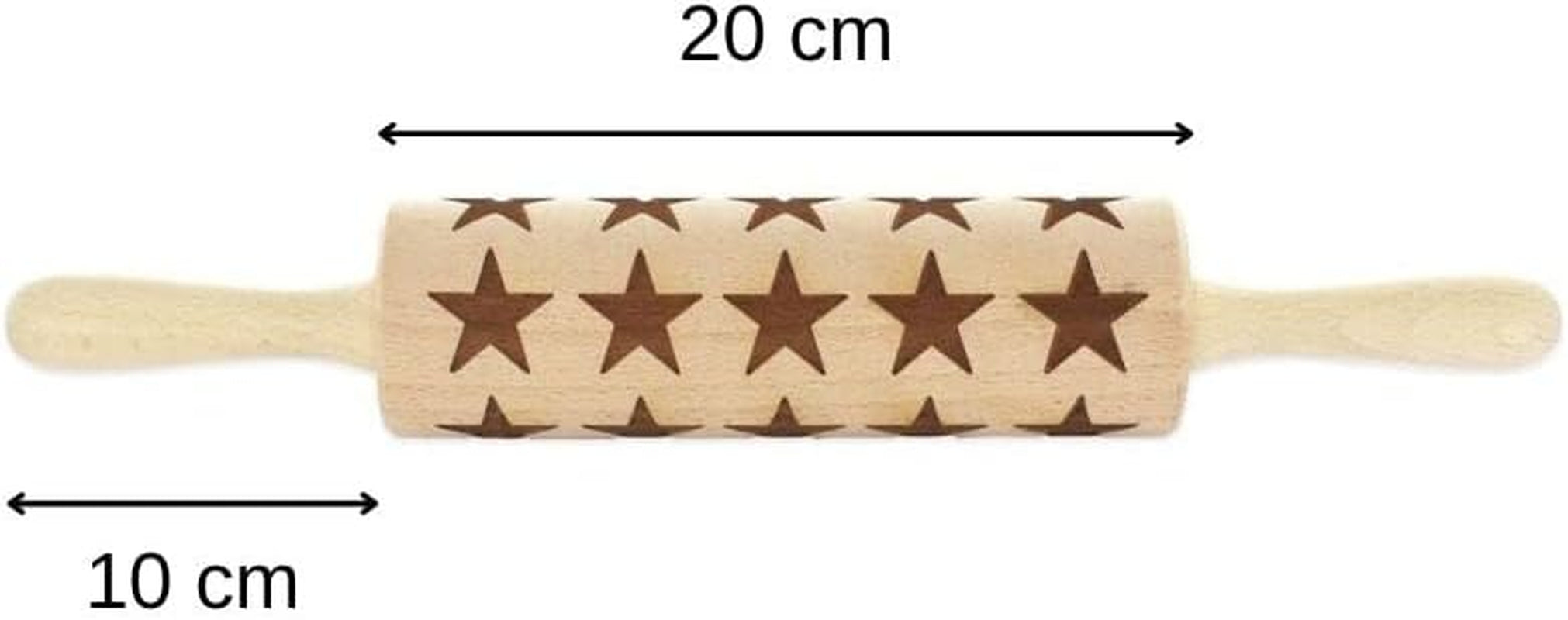 Fackelmann 3154250 Teigrolle mit Sternenabdruck, 40 cm