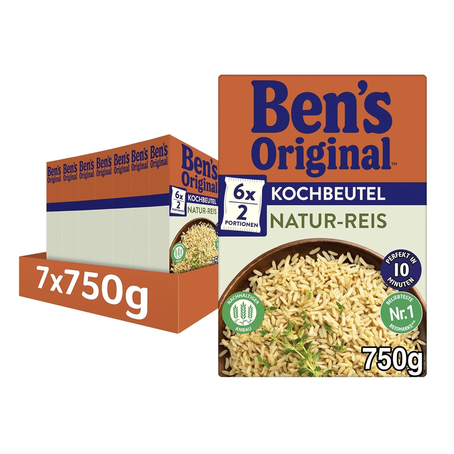 BEN'S ORIGINAL™ naturris i en pose, 9 x 500 g