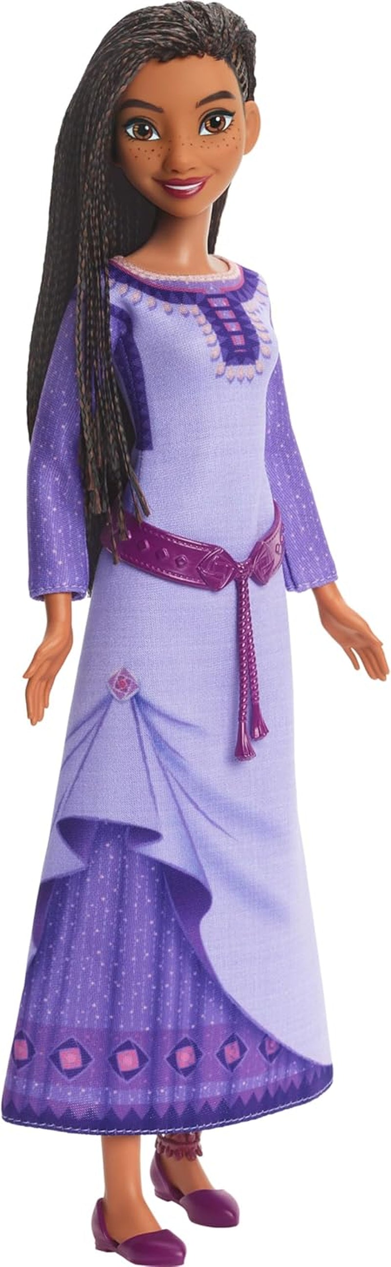 Mattel Disney Wish synger Asha af Rosas Modepuppe & Star Figur, beweglich mit abnehmbarem Outfit, synger "This Wish" på engelsk