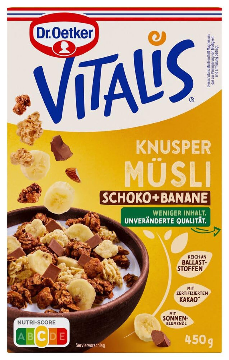 Dr. Oetker Vitalis Crunchy Honeys: Honey Crunchy Müsli til morgenmad og snacks, 5 stk. (5 x 600 g)