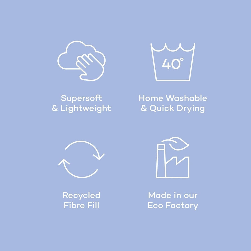 Night Lark Coverless Duvet Super King 6 Tog Spring Summer - Blue Garden Cuvertură super moale, confortabilă și ușoară, lavabilă la mașină și uscare rapidă, set de perne All-In-One, reversibil Plapumi si pilote Naty Shop