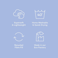 Night Lark Betrækløs Dyne Super King 6 Tog Forår Sommer - Blue Garden Super blød dyne Letvægts maskinvaskbar Hurtigtørrende dynebetræk Alt-i-én vendbare dyner & dyner Naty Shop