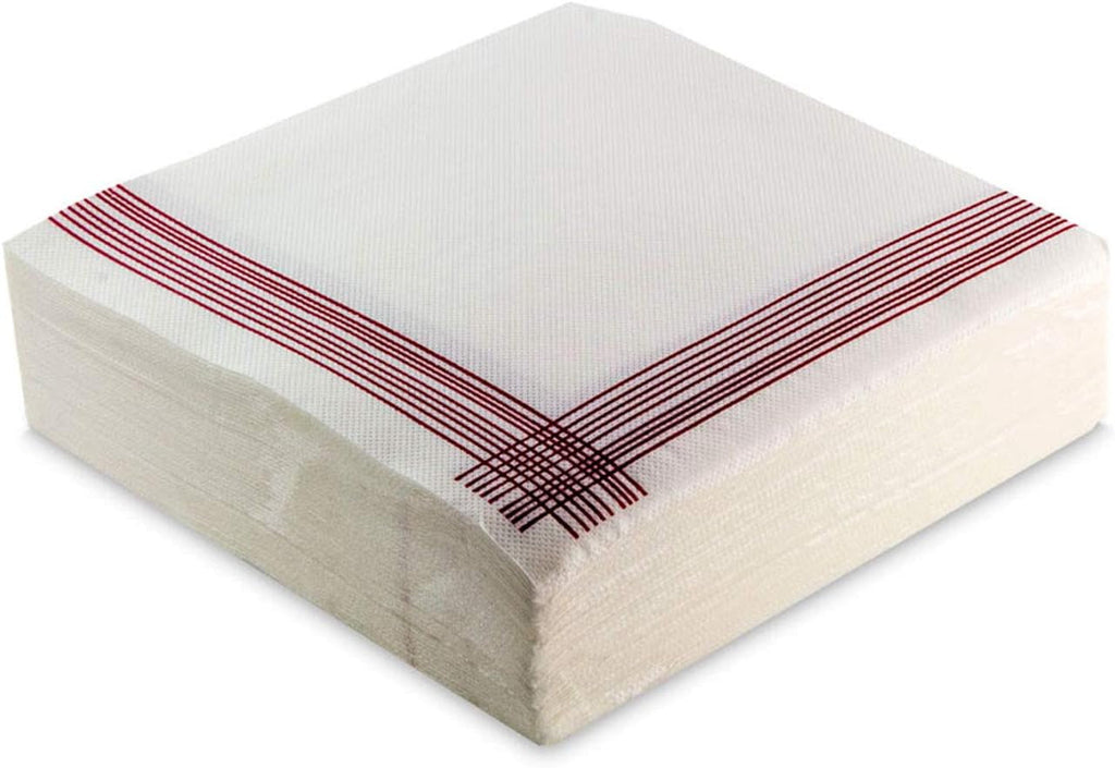 Șervețele Pro 40 X 40, 2 straturi, 1/4 fold, 50 șervețele, punta-punta, carouri, roșu