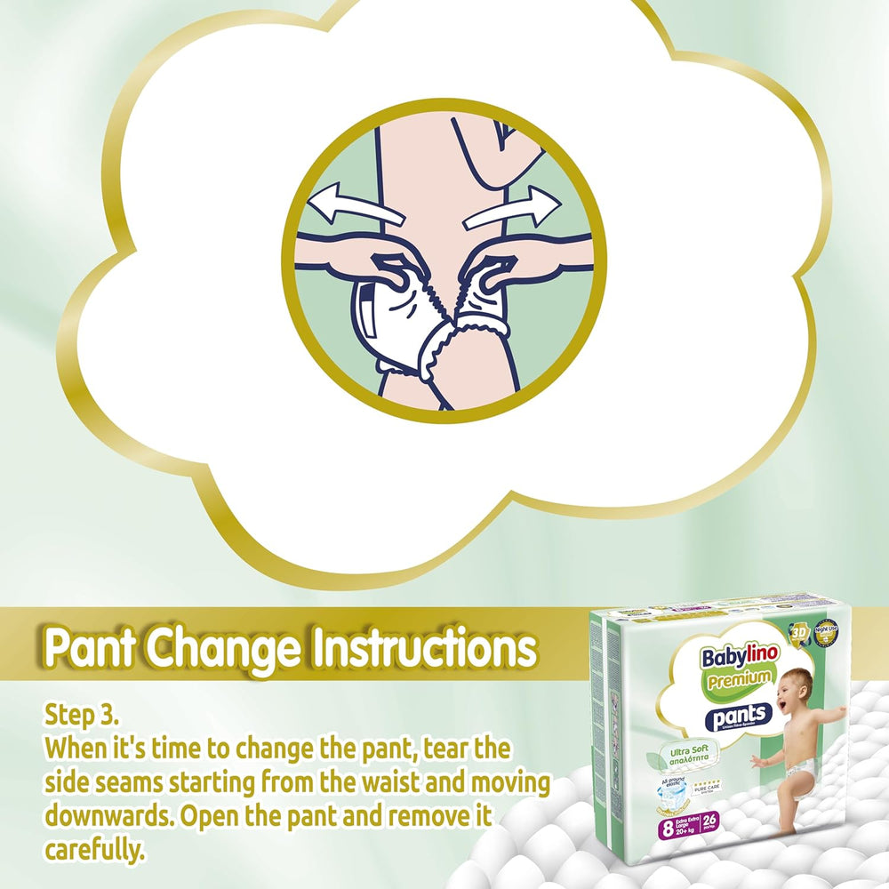 Premium bukser størrelse 8 med ultra-blødt filter, XXL (20+ kg), 104 stk.