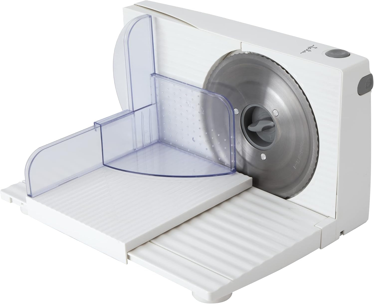 JECF0300 Mașină de feliat electrică compactă, Lamă detașabilă din oțel inoxidabil, Diametru 170 mm, Control grosime 0 până la 15 mm, 150 W Rasnite si Feliatoare Naty Shop