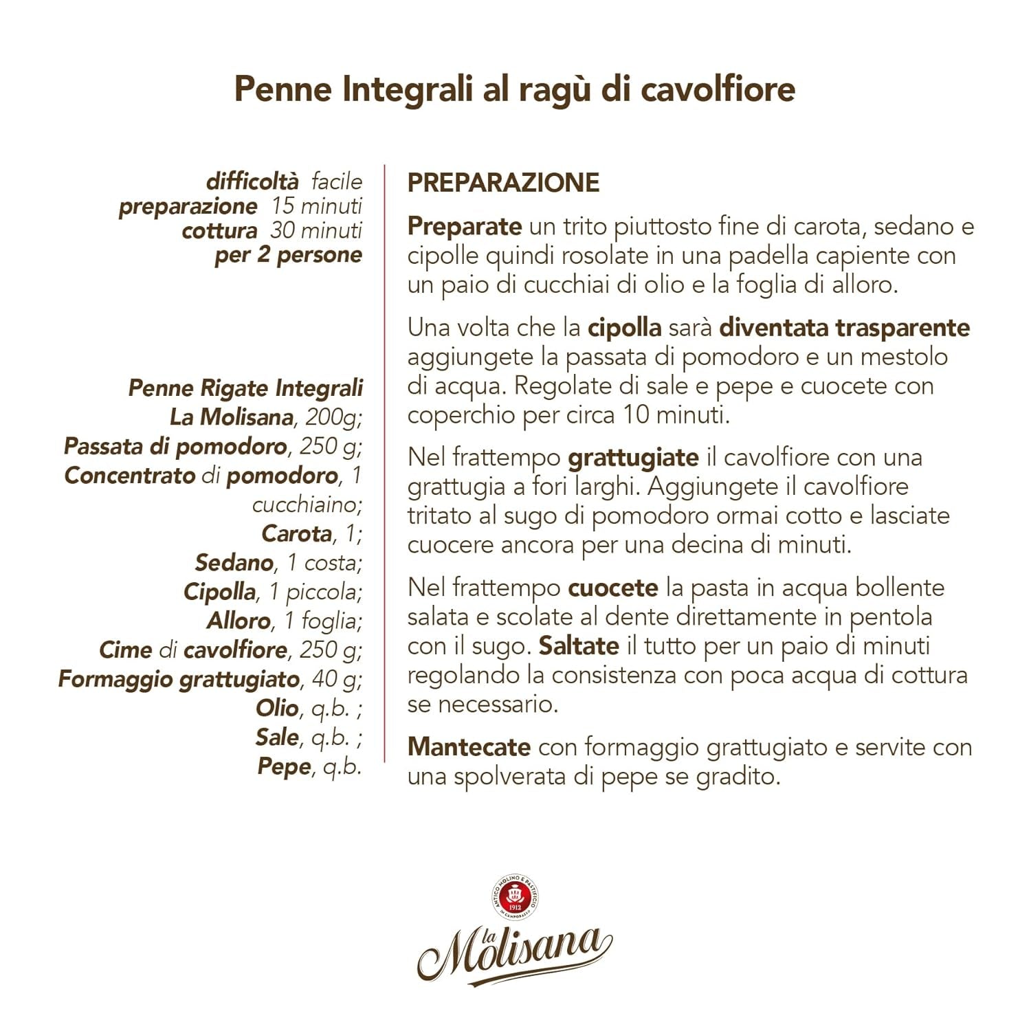 N°20 Penne Régate Integrale Pate 500 g - Parti på 6