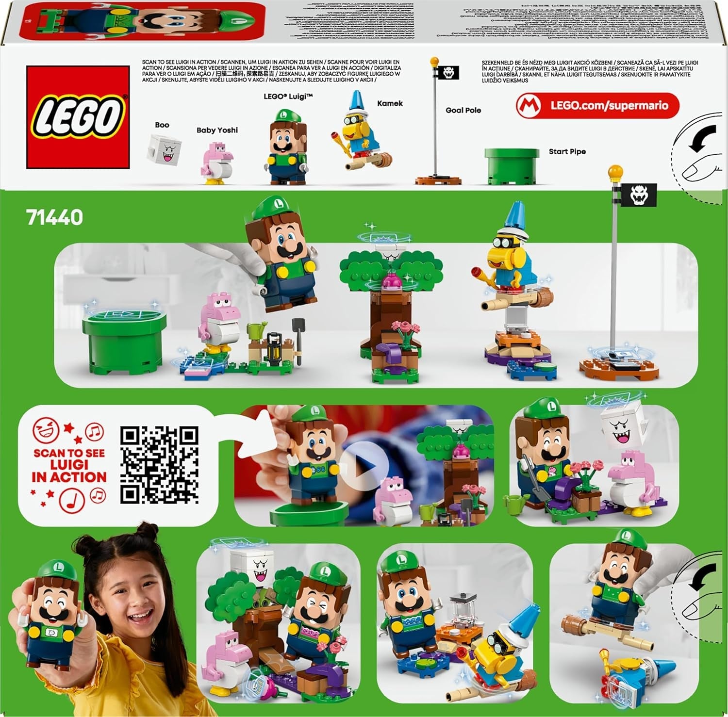 LEGO Super Mario Abenteuer med dem interaktive Luigi, Nintendo Geschenk for Jungen, Mädchen og Gamer ab 6 Jahren, Abenteuer-Spielset for Kinder med rosa Baby Yoshi 71440