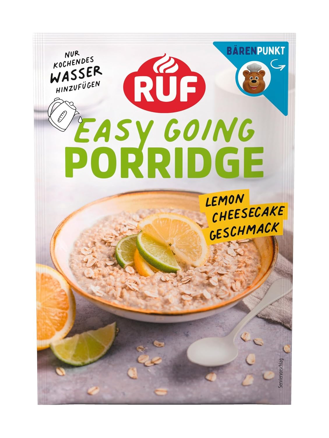 RUF instant havregryn med jordbær og vanilje, et sommermåltid med havre klar på 3 minutter, 1 pose x 65g