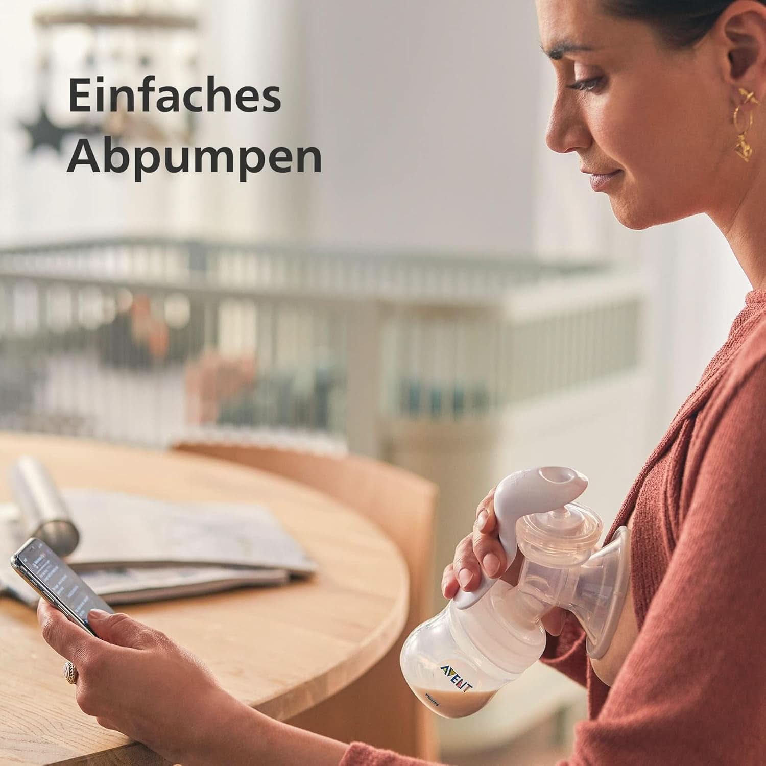 Philips Avent Handmilchpumpe - Einfaches Abpumpen, Mit Natural-Motion Technologie, Bpa-Frei (Model SCF430/01) Gennemsigtigt tilbehør Mad og amning Bebe Naty Shop