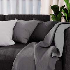 Soleil D'Ocre Adele Plaid, smidt fra lænestolen, Polycoton, Grå, 140 X 200 Cm Senge og tæpper Besuche den Soleil d'ocre-Store Grå 140 X 200 Cm