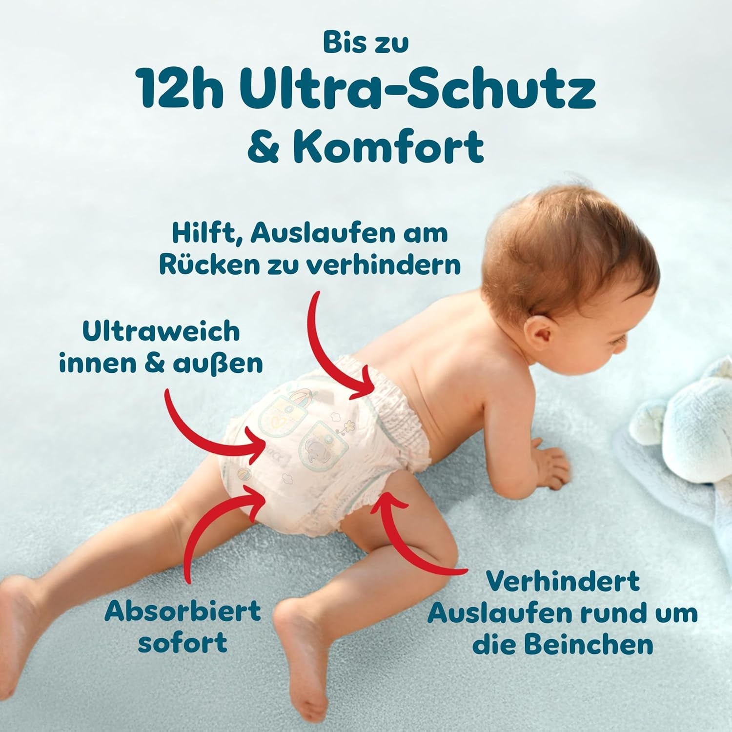 Pampers Premium Protection Pants Str. 7, 123 Bleer, 15 kg+, med 360° justering og bløde anti-lækage manchetter for optimal komfort og beskyttelse