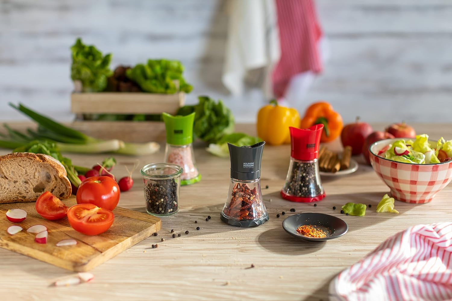 KUHN RIKON krydderikværn Mini (grøn), plastik, 12 X 12 X 8 cm Kværne og skæremaskiner Naty Shop