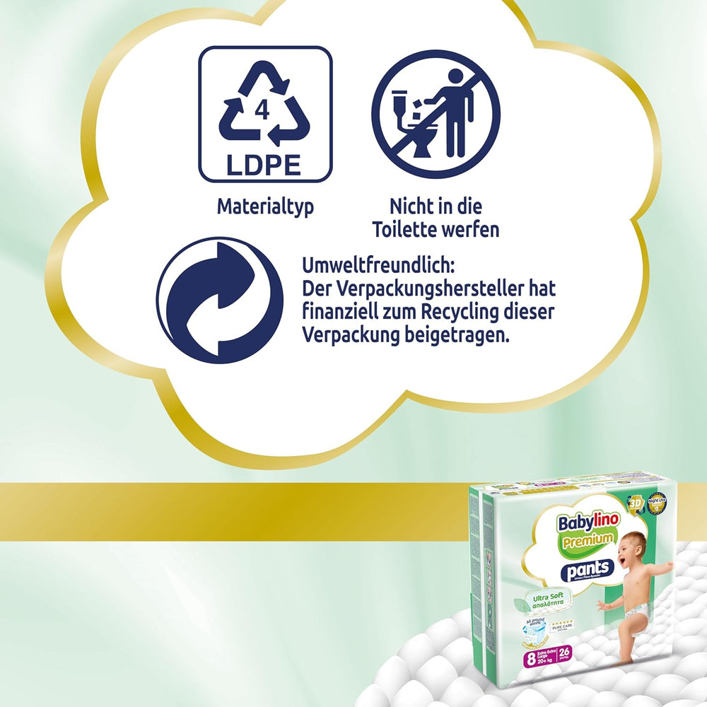 Premium bukser størrelse 8 med ultra-blødt filter, XXL (20+ kg), 26 stk.