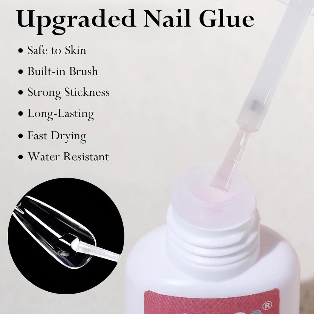 240 Stück Falsche Nägel Tips Set - Französisch Falsche Nägel Zum Aufkleben - Künstliche Nägel Medium Quadrat Ballerina Nail Art Manicure Fake Nails Für Damen Und Frauen (French Medium Ballerina)