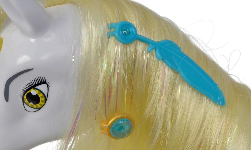 Simba 109480093 - Mia and Me Unicorn Onchao, Med bevægelige vinger, hårspænder, stylingbørste, legehest, pony, Centopia, fra 3 år, pink Naty Shop Dolls