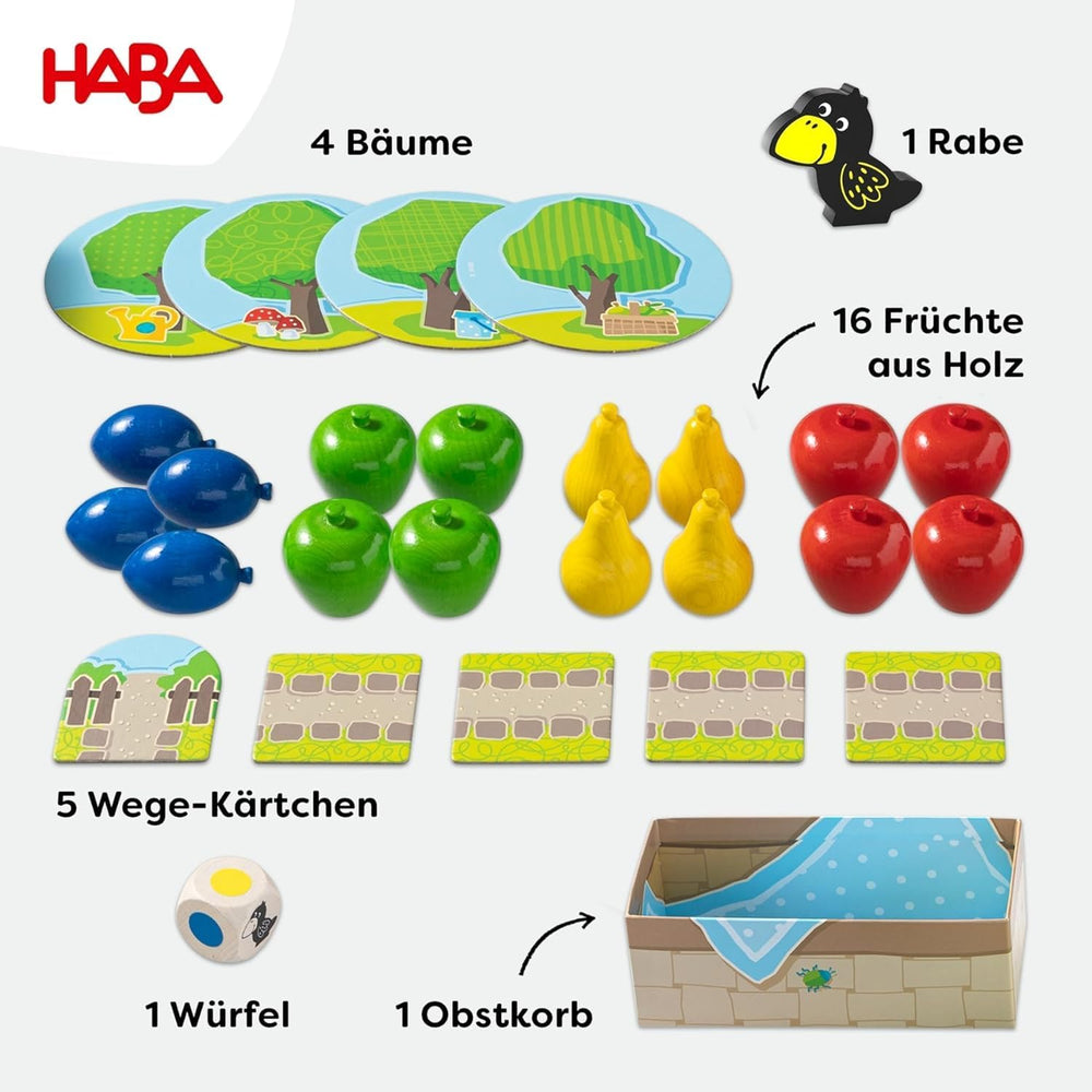 HABA First Orchard – My First Games: Bræt- og familiespil om farver og former, Klassisk trælegetøj til småbørn fra 2 år – 1004655001