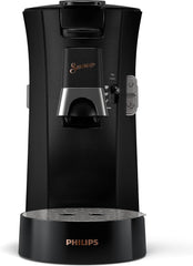 Espressor cu capsule PHILIPS Senseo Select cu selectare a intensității cafelei și funcție de memorare, fabricat din plastic reciclat, culoare: negru (CSA240/60)