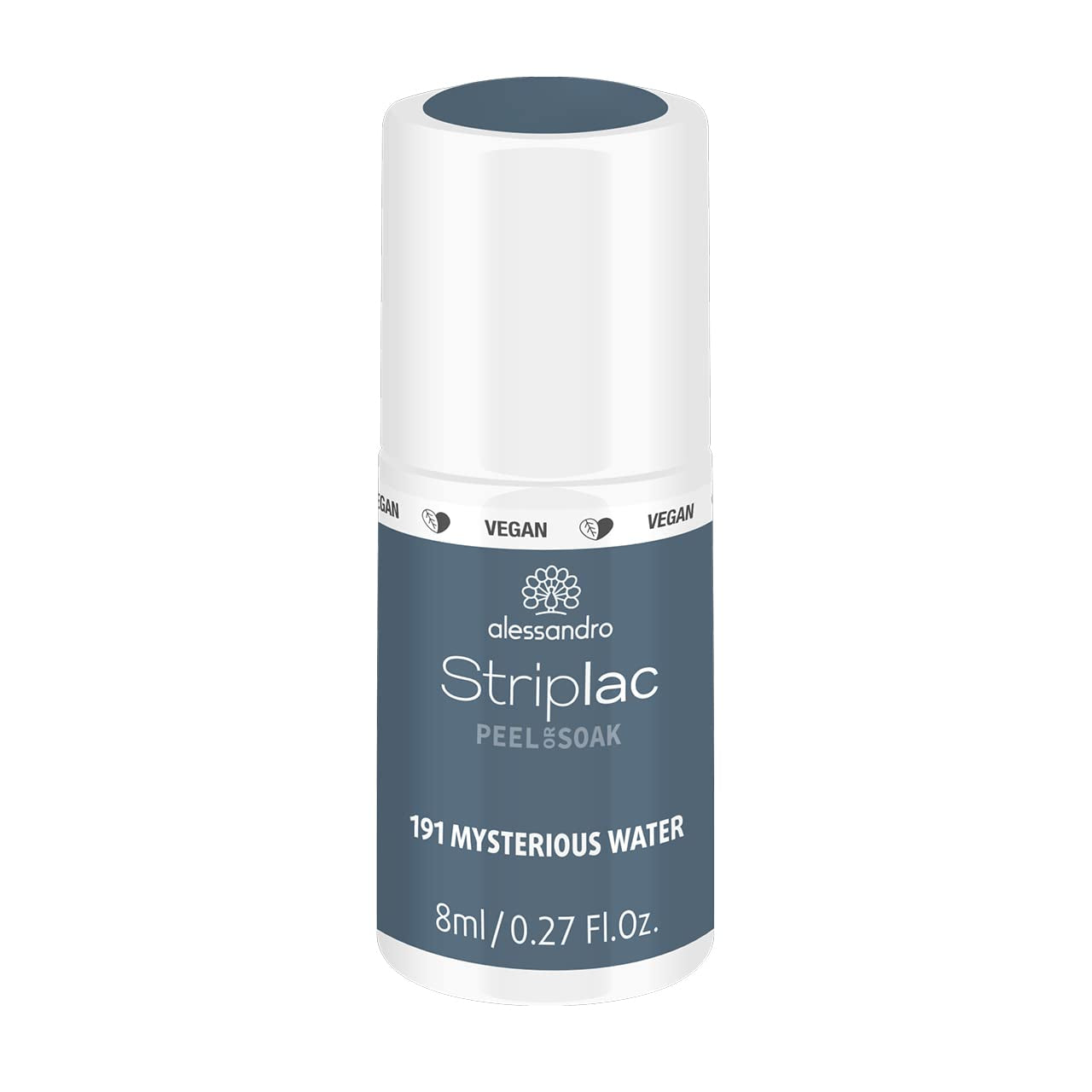 UV-neglelak alessandro Striplac Midnight Black – Delikat og langtidsholdbar – Nem fjernelse takket være peel-off fjernelsesteknologi – Vegansk og grusomhedsfri – 8 ml