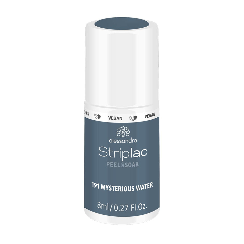 UV-neglelak alessandro Striplac Midnight Black – Delikat og langtidsholdbar – Nem fjernelse takket være peel-off fjernelsesteknologi – Vegansk og grusomhedsfri – 8 ml