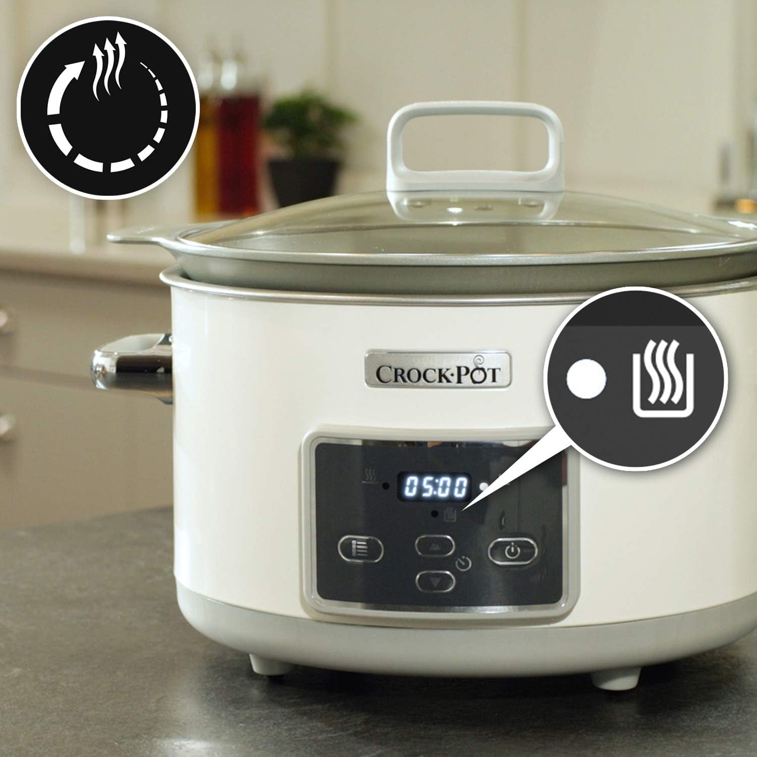 Crock-Pot Digital Slow Cooker Saute Slow Cooker med Duraceramic 5 liter, CSC026X Slow Cooker Naty Shop