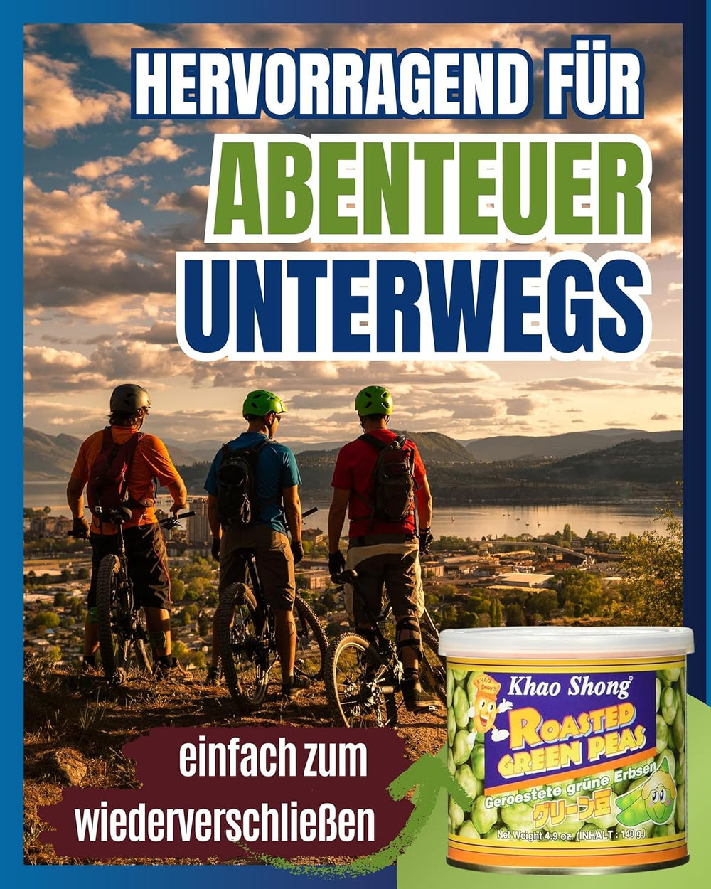 Khao Shong stegte grønne ærter med wasabi, sprøde ærter i en krydret dej, et fedtfattigt alternativ til nødder, medium krydret, 1 dåse på 140 g | 140 g (1 pakke)
