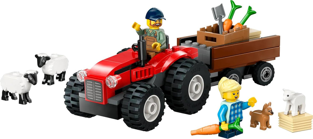 LEGO City traktor med trailer - Gårdlegetøj med traktor og dyrefigurer - Montessori legesæt til drenge og piger fra 4 år - gave med 2 minifigurer 60461 Byggesæt Besuche den LEGO-Store