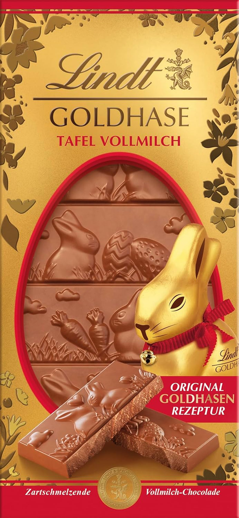 Lindt Gold Bunny Chokoladebar, Mørk Chokolade | 120 g 60% mørk chokolade, lavet efter den originale Gold Bunny-opskrift | Chokoladebar | Chokolade gave